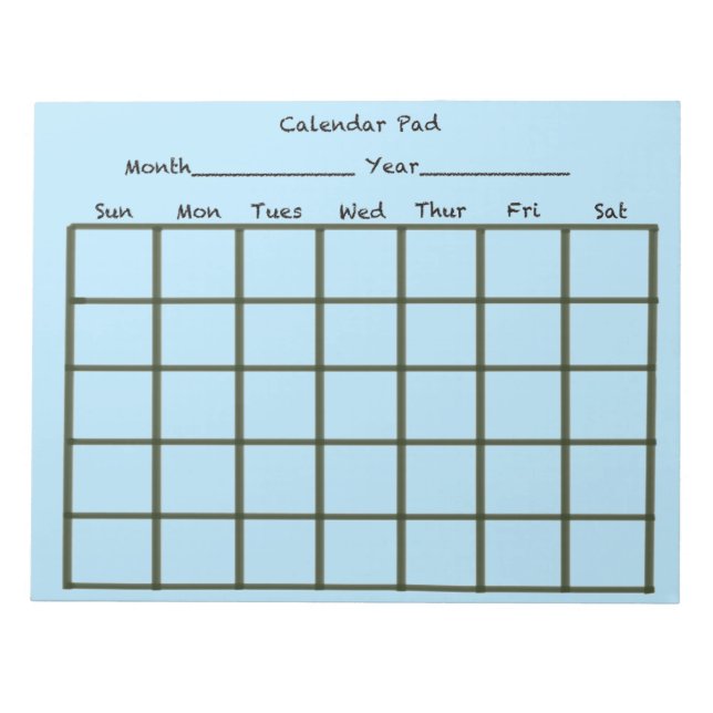 Kalendar Pad Light Blue Notizblock (Vorderseite)