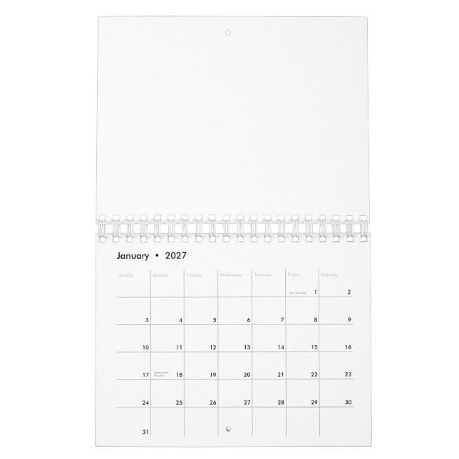 Kalender | 14 x 18 cm, zweiseitig, klein, weiß (Jan 2027)