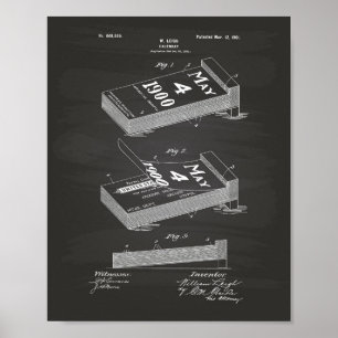 Kalender 1901 Patent Art Schultafel Poster