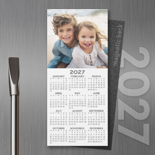 Kalender 1 Fotocollage - Farben können bearbeitet Magnetkarte