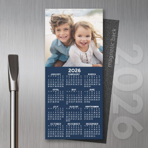 Kalender 1 FotoCollage - Kann Dunkelblau bearbeite Magnetkarte