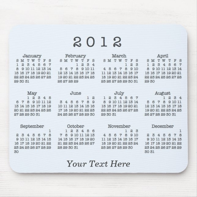 Kalender 2012 mousepad (Vorne)