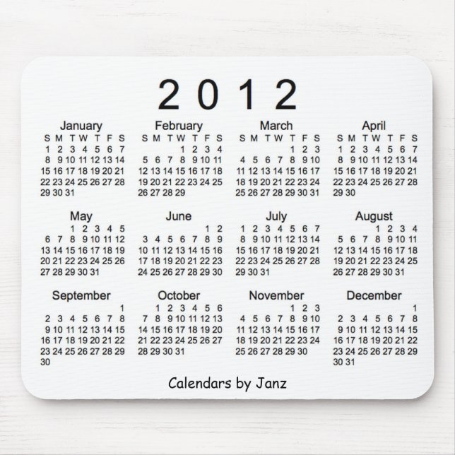 Kalender 2012 mousepad (Vorne)