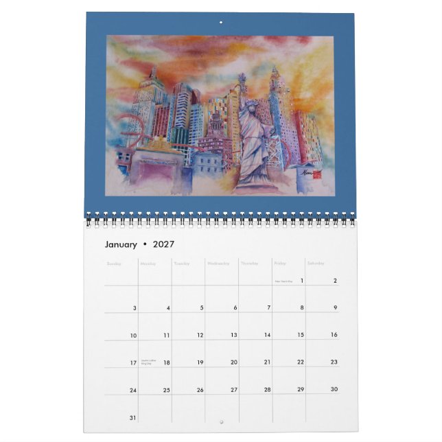 KALENDER 2013 - AQUARELL-KUNST VON ALAN GOLDBARG (Jan 2027)