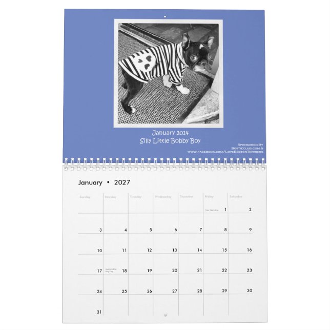 Kalender 2014 Bostons Terrier (Jan 2027)