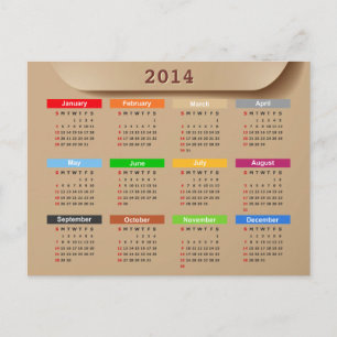 Kalender 2014 mit Cooler Kraft Paper Style   Feiertagspostkarte