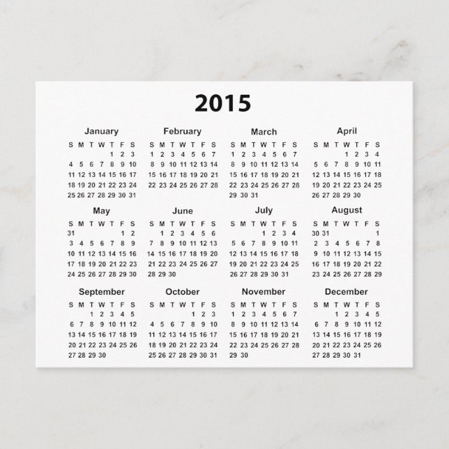 Kalender 2015 postkarte (Vorderseite)