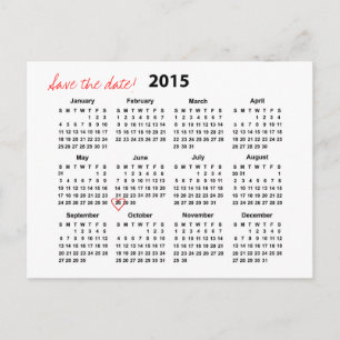 Kalender 2015 Save the Date Postkarte