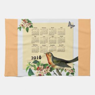 Kalender 2016 mit Vogel-Geschirrtuch Geschirrtuch