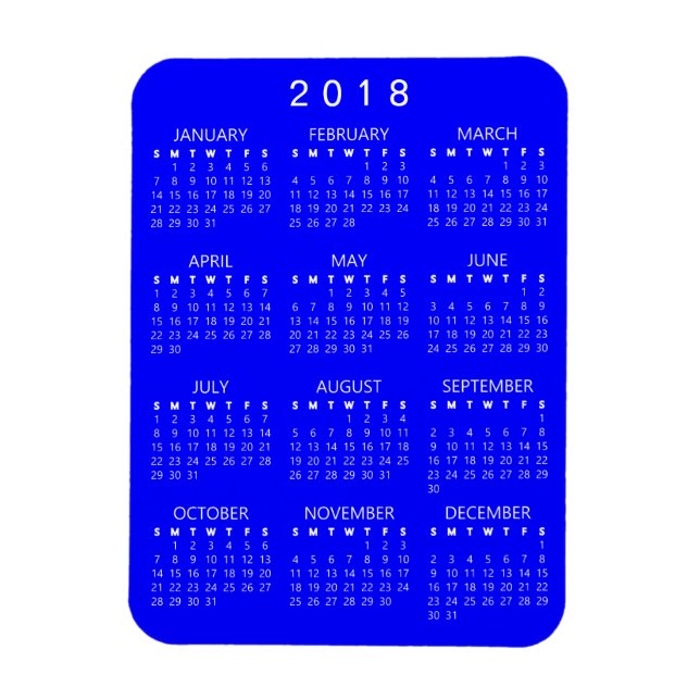 Kalender 2018 - blau magnet (Vertikal)