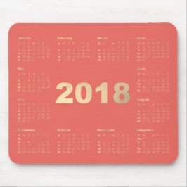 Kalender 2018 Coral Imitats Gold Metallic Minimal Mousepad