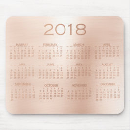 Kalender 2018 Rose Gold Metallic Blush Mousepad