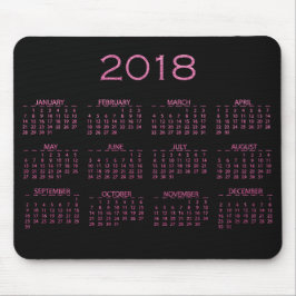 Kalender 2018 Schwarz-Bright Vivid Pink Glitzer Mousepad
