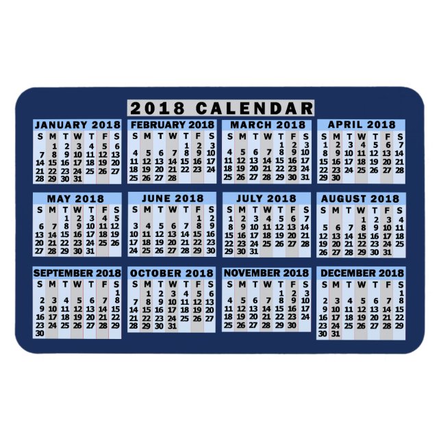Kalender 2018 (Siehe Beschreibung der neuen Versio Magnet (Horizontal)