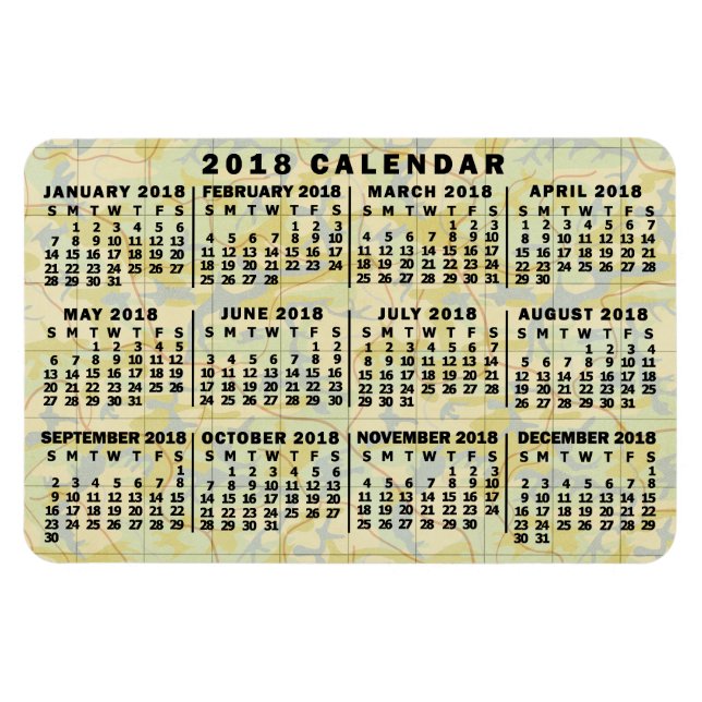 Kalender 2018 (Siehe Beschreibung der neuen Versio Magnet (Horizontal)