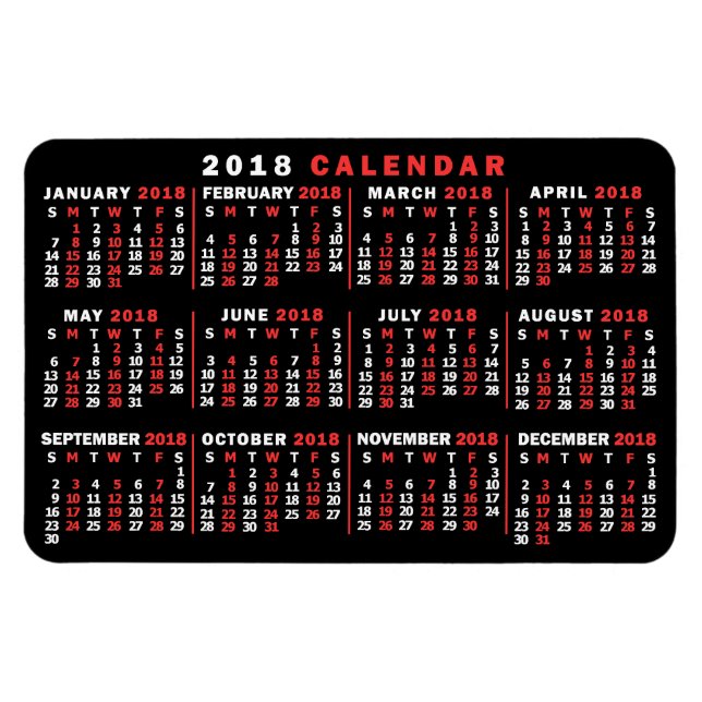 Kalender 2018 (Siehe Beschreibung der neuen Versio Magnet (Horizontal)