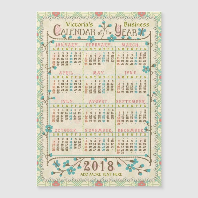 Kalender 2018 (Siehe Beschreibung der neuen Versio Magnetkarte (Vorderseite)