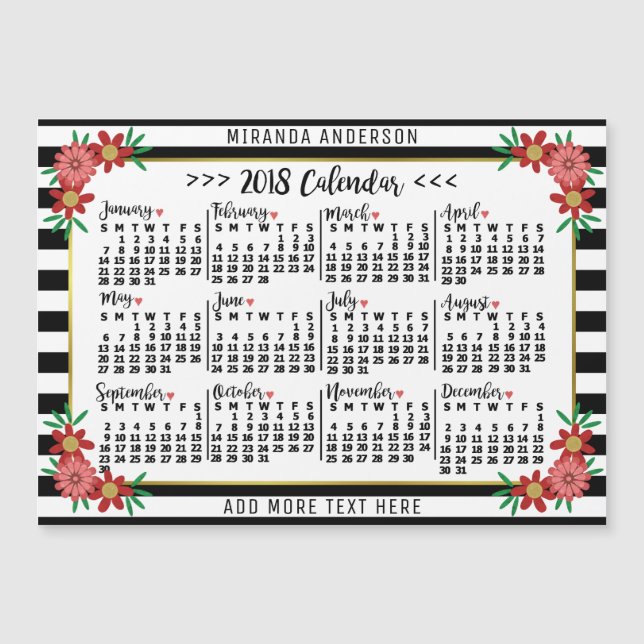 Kalender 2018 (Siehe Beschreibung der neuen Versio Magnetkarte (Vorderseite)