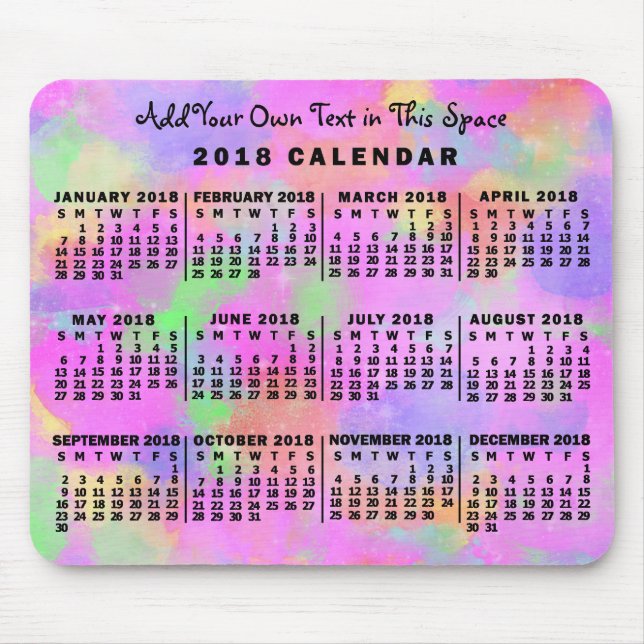 Kalender 2018 (Siehe Beschreibung der neuen Versio Mousepad (Vorne)