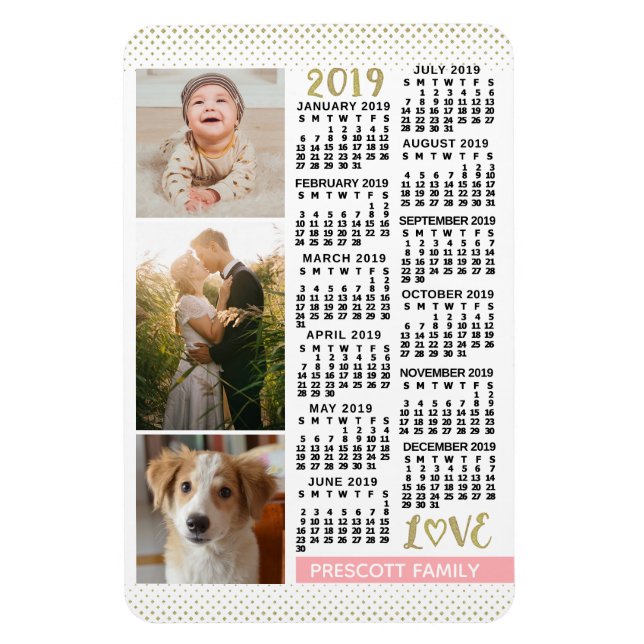 Kalender 2019 (Siehe Beschreibung der neuen Versio Magnet (Vertikal)
