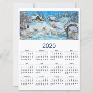 Kalender 2020 feiertagskarte