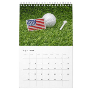 Kalender 2020 für Golfer mit Golfball auf Grün