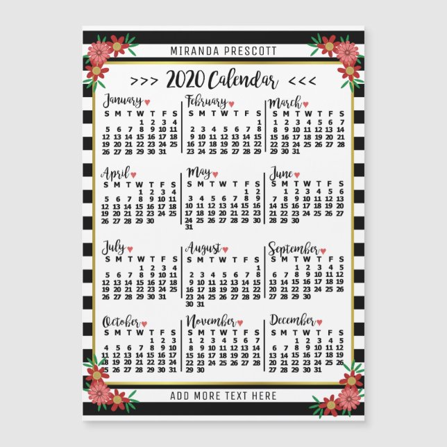 Kalender 2020 (Siehe Beschreibung der neuen Versio Magnetkarte (Vorderseite)