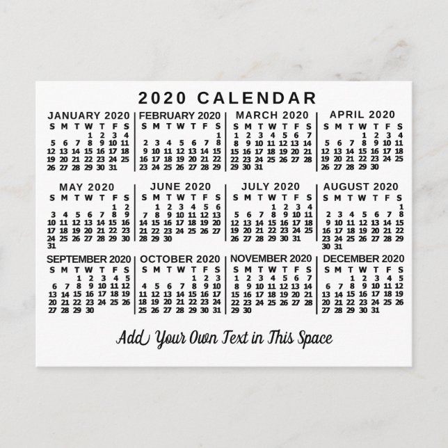 Kalender 2020 (Siehe Beschreibung der neuen Versio Postkarte (Vorderseite)