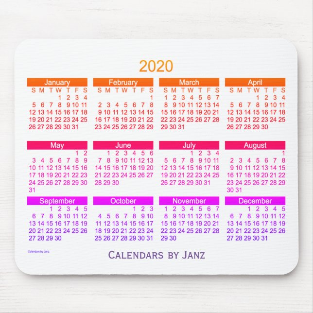 Kalender 2020 von Janz Ipanema Bold Mousepad (Vorne)
