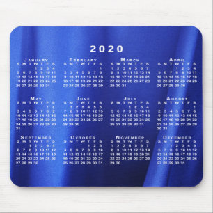Kalender 2020 zum Abstrakten Foto für blaue Seide Mousepad