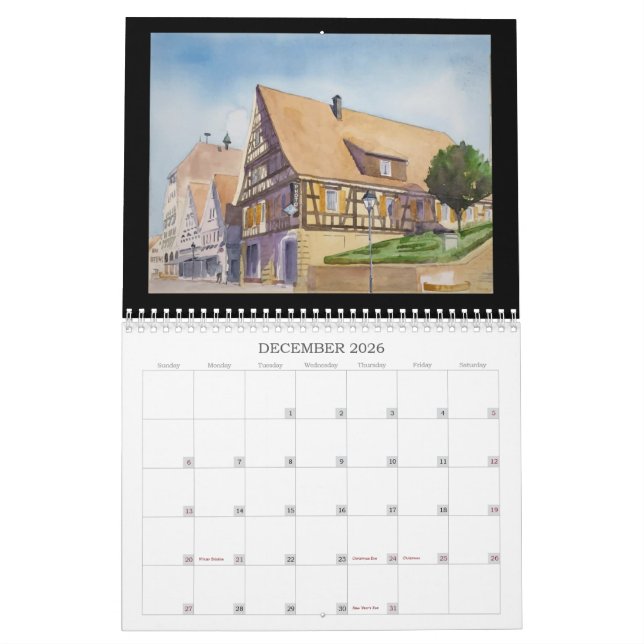 Kalender 2021, "Ein Jahr der Aquarelle" (Dez 2026)