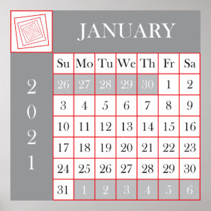 Kalender 2021 Januar Poster