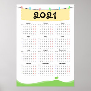 Kalender 2021 Poster - Montag starten