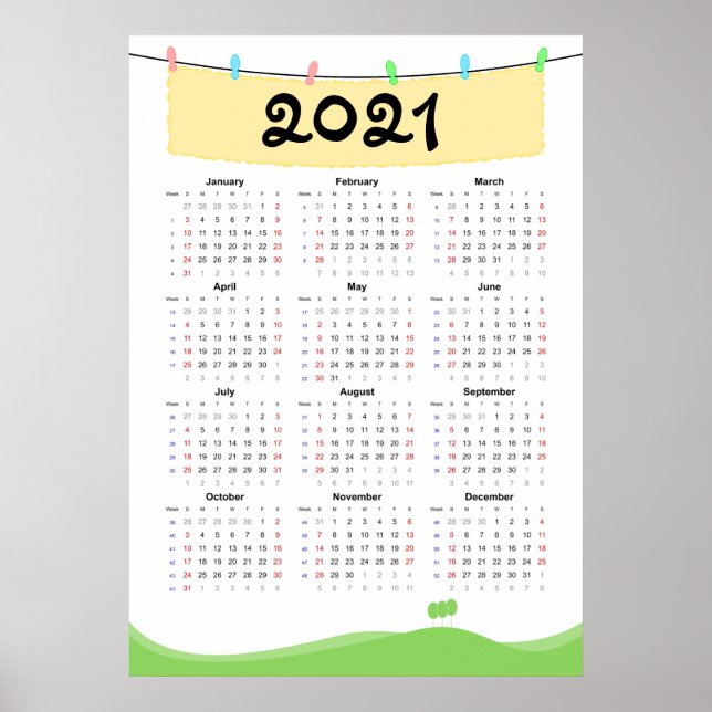 Kalender 2021 Poster - Sonntagstart (Vorne)