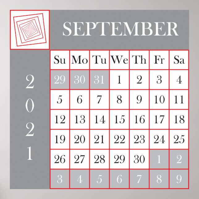 Kalender 2021 September Poster (Vorne)