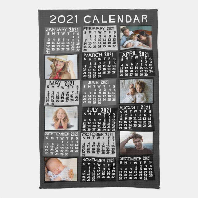 Kalender 2021 (Siehe Beschreibung der neuen Versio Geschirrtuch (Vertikal)