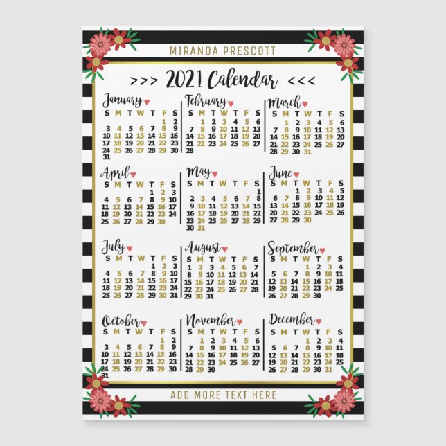 Kalender 2021 (Siehe Beschreibung der neuen Versio Magnetkarte (Vorderseite)