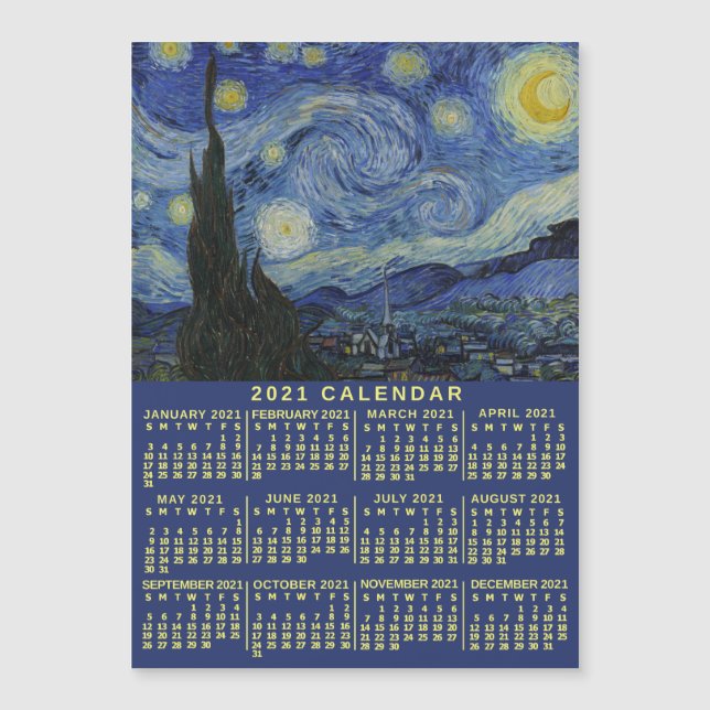 Kalender 2021 (Siehe Beschreibung der neuen Versio Magnetkarte (Vorderseite)