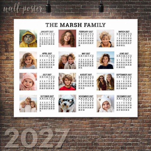Kalender 2022 mit 12 Fotos Poster (2027 Calendar Poster)