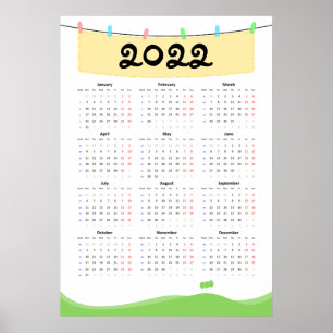 Kalender 2022 Poster - Montag starten
