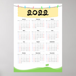 Kalender 2022 Poster - Sonntag start
