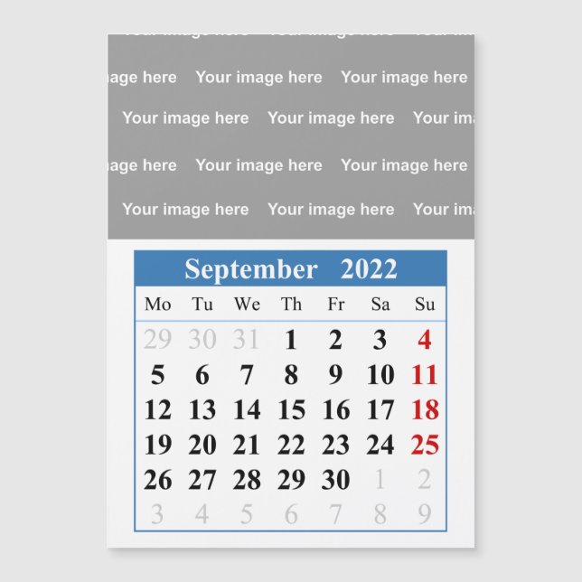 Kalender 2022 September Magnetkarte (Vorderseite)
