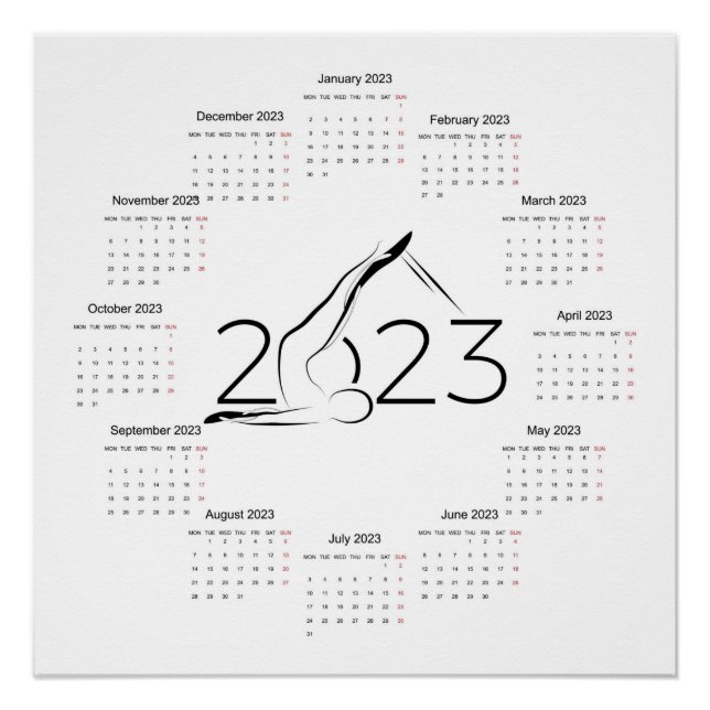 Kalender 2023 für Pilates-Ausbilder Poster (Vorderseite)