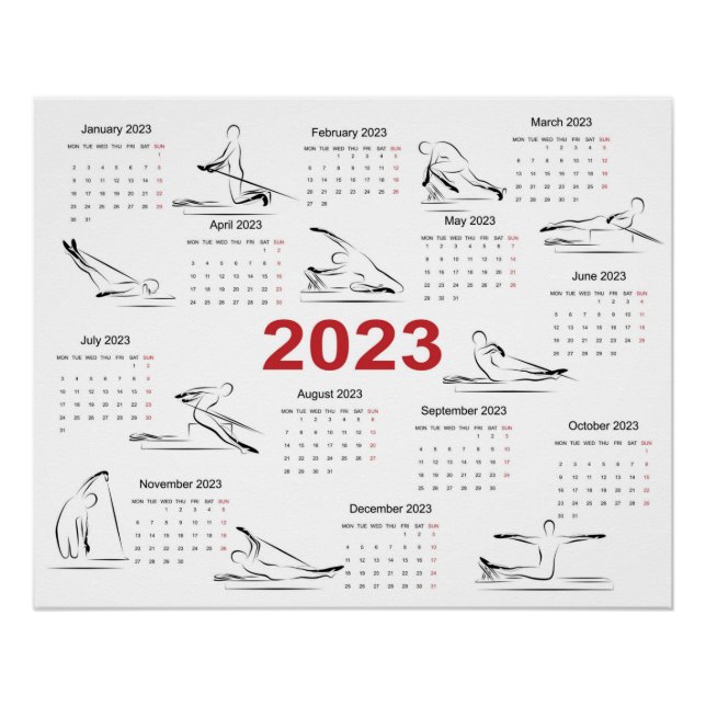 Kalender 2023 für Pilates Instruktor Poster (Vorderseite)