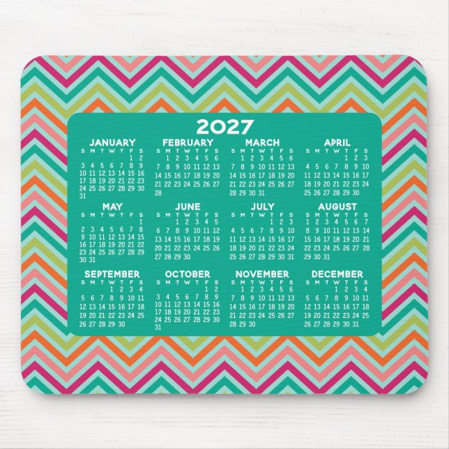 Kalender 2023 - riesige, farbenfrohe Zickzack Dars Mousepad (Vorne)