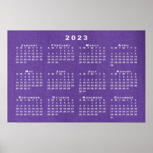 Kalender 2023 zum Foto "Lila Linen Texture" Poster