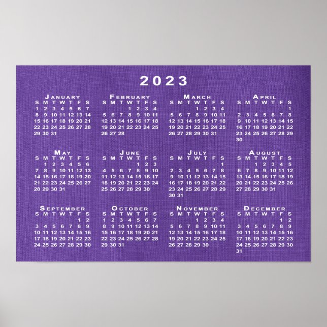 Kalender 2023 zum Foto "Lila Linen Texture" Poster (Vorne)