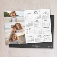 Kalender 2024 - 3 Fotos - Basic Gray White Magnet