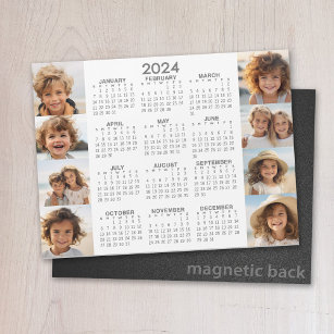 Kalender 2024 - 8 Fotos - Basic Gray White Magnet