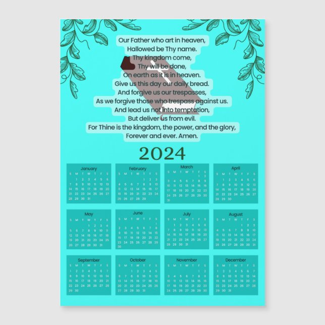 Kalender 2024 - Christliches Gebet Magnetkarte (Vorderseite)